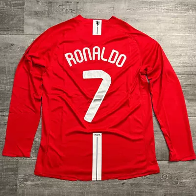 Retro Ronaldo 2008 UCL Final Manchester United Long Sleeve Jersey S • $74.60