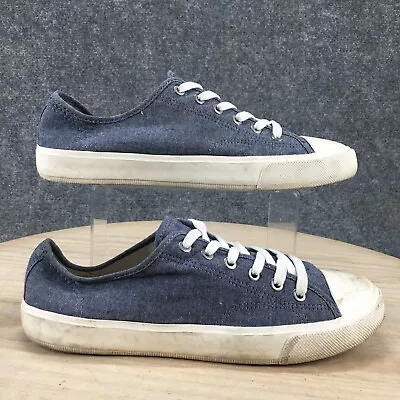 H&M Shoes Womens 42 Casual Comfort Low Top Sneakers Blue Denim Lace Up Flats • $21.99