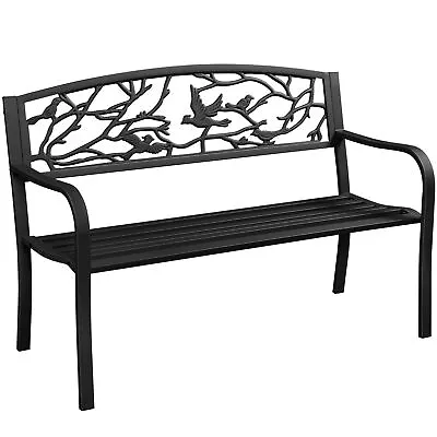 Outdoor Garden Bench Patio Furniture Chair Outdoor Bench With Vintage Bird Pa... • $132.72