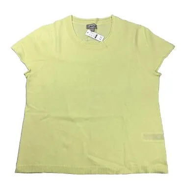 J Crew Sweater Womens Extra Large 100% Cashmere Short Sleeve Top Shirt Green • $64.91