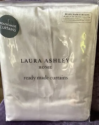 Laura Ashley Alana Velvet Dove Grey Curtains - 64 W X 54 L (162cm X 137cm) NEW • £85