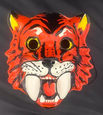 $14.98 • Buy Vintage 1960's  Saber Tooth Tiger Vacuform Plastic Halloween Mask