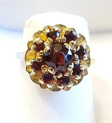 $245 • Buy Madeira Citrine Flower Floral Ring 14k Yellow Gold Size 6.25
