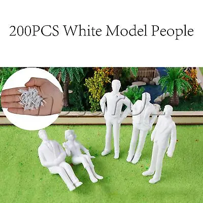 DIY Train Architectual Plastic Model People Figures 1:100 1:200 Set Of 200 White • $8.87