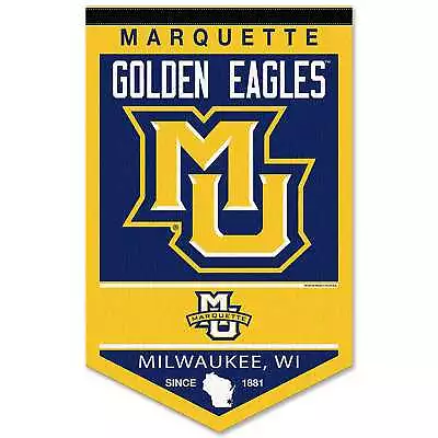 Marquette Golden Eagles Heritage Logo History Banner Pennant • $19.95