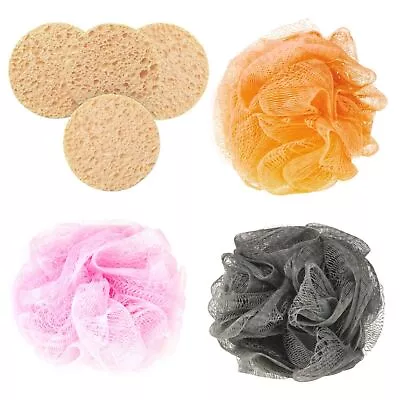 Body Puff Large Bath Sponge Soft Luffa Loofah Shower Scrunchie Gift Bundle New • $12.65