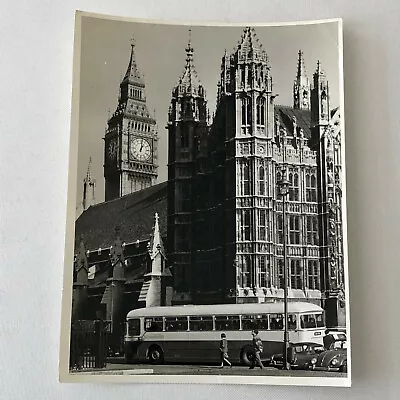 Vintage Photo Photograph Bus Westminster Abbey Big Ben Clock VW Beetle +  • $34.99