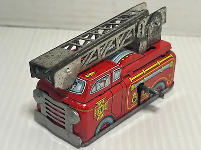 Vintage Tin Lithograph Firetruck Toy Extending Ladder Yone Made In Japan • $9.99