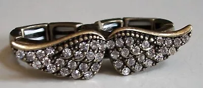 Women's Girl's 2 Finger Rhinestone Stretch Band Fashion Dressy/Casual Ring • $17.99