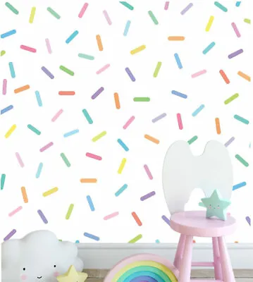 90 Pcs Pastel Rainbow Sprinkles Confetti Wall Decal Nursery Stickers Baby Decor • $28.99