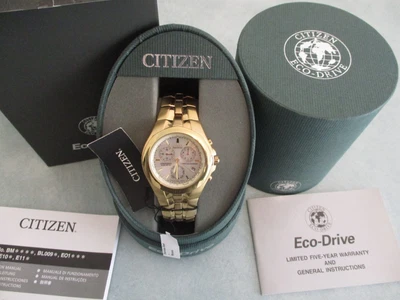 $150 • Buy Citizen Men's Watch Eco Drive WR100 Solar Cronograph Gold Case And Bracelet