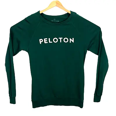 $24.97 • Buy Peloton Sweatshirt Large Long Sleeve Crew Top Green Embroidered Logo Lightweight