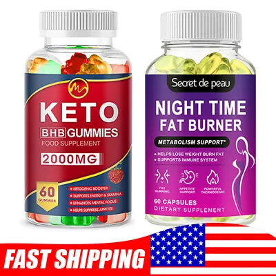 Keto Gummy Ketone Advanced Weight Loss Night Time Fat Burner Dietary Supplement • $11.99