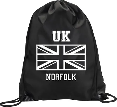 Backpack Bag Norfolk Uk United Kingdom Union Jack Gym Handbag Sport M1 • £7.50