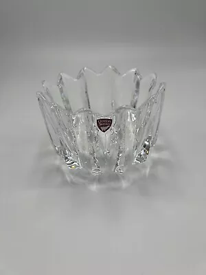 Orrefors Flower Signed Crystal Bowl Candy Trinket Dish Elegant Decor W/ Sticker • $5.99