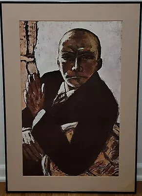 Vintage 1970's Max Beckmann Self Portrait In Black Lithograph Print Poster • $200