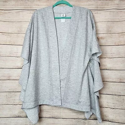 Cabi Women's Sweater Size M/L Gray White Open Front Circle Cardigan • $20