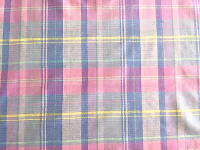 1 1/2 Yards X 47  - COTTON MADRAS Fabric - PASTELS • $12.49