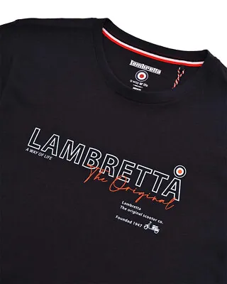 Mens Lambretta  Original Logo Tee Mod Ska Scooter Casual Tee T-Shirt Sizes S-4XL • £14.99