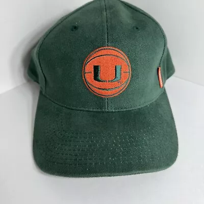 Vintage Miami Hurricanes Nike Team Swoosh NCAA SnapBack Cap Hat Basketball Green • $39.95