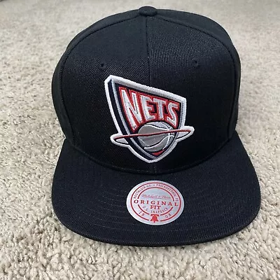 New Jersey Nets Mitchell & Ness Hat HWC Satin Undervisor Black Snapback Cap NWT • $18.67