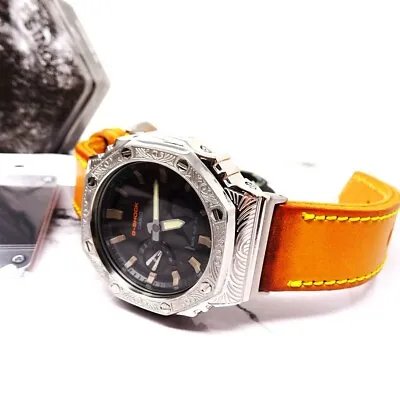 G-Shock CUSTOM MADE Watch Venetian Pattern Embossed Bezel GA-2100SKE-7A • $187.45