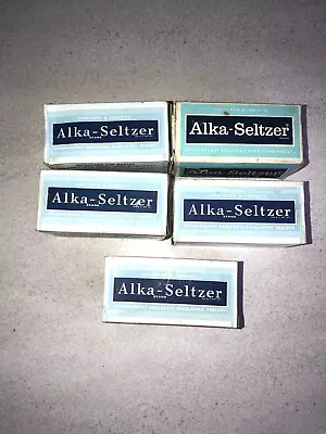 5   NOS Vintage Pharmacy Glass Alka-Seltzer Jars W/ Boxes And Inserts 8 Tablets • $69.99