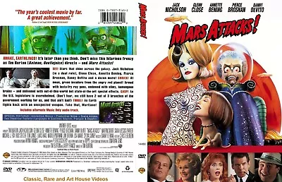 Mars Attacks! ~ DVD ~ Jack Nicholson Glenn Close (1996) • $12.90