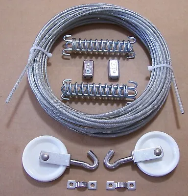 Marine Boat Pulley Tiller Rope Steering Cable 50 Ft Pulleys Springs Clamps #8 • $57.50