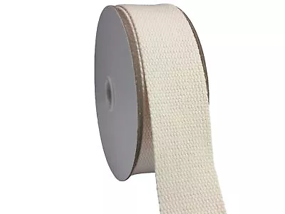 1 1/2 Inch 30ft Off-White Heavy Cotton Webbing Strap Wide Flat Weave Webbing ... • $18.22