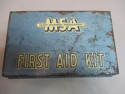 Vintage MSA First Aid Kit Metal Case Waterproof 9 BOXES MISSING 1 • $19.99