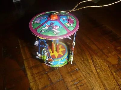 Vintage Schylling Metal Tin Toy Metal Carousel Ornament  • $15