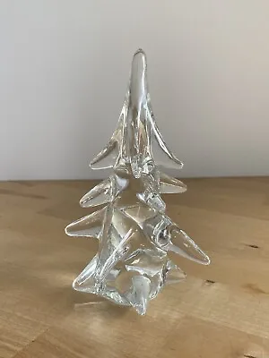 Vintage Clear  Murano Glass Christmas Tree Approx  6” Tall • $61
