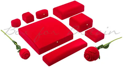 Red Velvet Jewellery Boxes Ring Bracelet Bangle Watch Necklace....Box Wholesale • £230