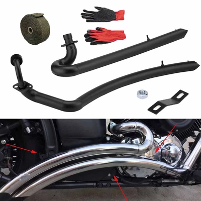 $135 • Buy Big Radius Staggered Exhaust Pipes System Muffler For Yamaha V-Star 1100 XVS1100
