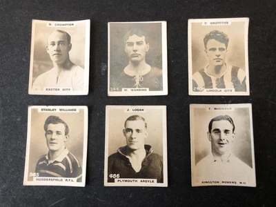 £10 • Buy 6 X Antique PINNACE Cigarette Photograph Cards Footballers