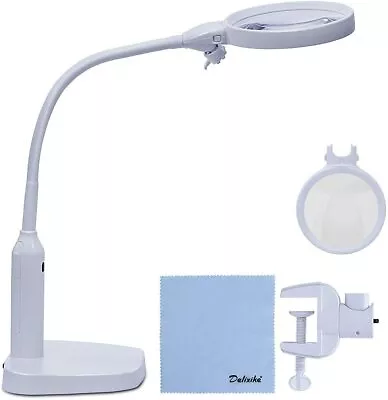 2-in-1 Click-on/Desktop Led Magnifier Lamp Reading Hobbies Craft Workbench Art  • $23.99