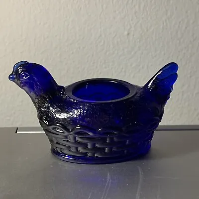 Mosser Cobalt Blue Hen On A Nest Open Salt Dip Cellar 3.25   • $12.99