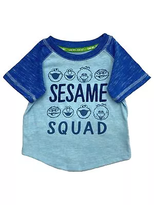 Sesame Street Squad Infant & Toddler Boys Blue Elmo Oscar Tee Shirt T-Shirt • $11.99