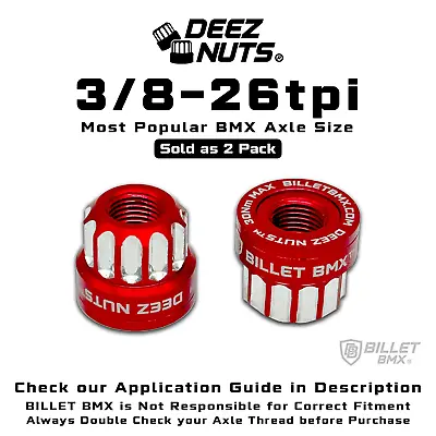 BILLET BMX Axle Nuts Deez Nuts 12 Point Bike Axle Nuts 3/8 -26tpi (2-Pack) • $17.99