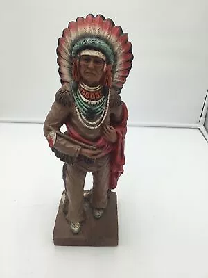 Vintage 1976 Universal Statuary Corp. 15.5  Indian Chief / Peace Pipe Chicago • $31.80