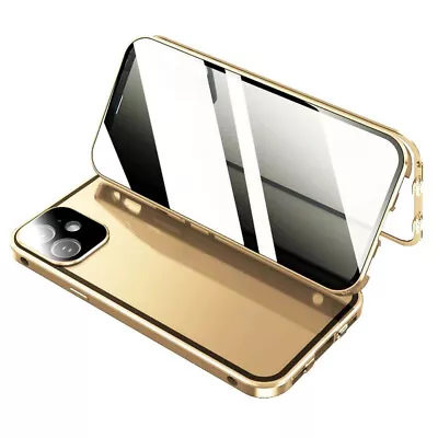 Tempered Glass 360 Protection Magnetic Adsorption Metal Case Cover For IPhone • $9.98