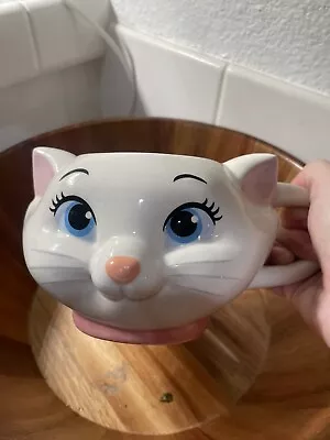 DISNEY STORE Marie The Aristocats Cat Kitten Face Bow Ceramic 3D Mug Cup 20 Oz • $6.99