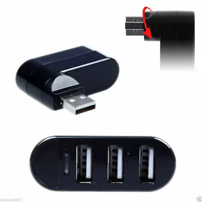 Mini 3 Port USB 2.0 Rotate Splitter Adapter Hub For PC Laptop Notebook Expansion • $5.99