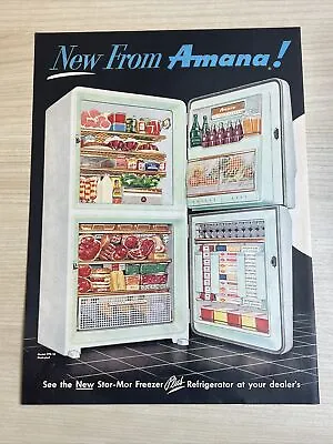 Amana Stor-Mor Freezer Refrigerator 1955 Vintage Print Ad Life Magazine • $5.59