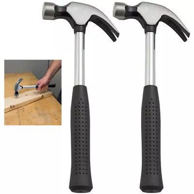 2 X 8oz Claw Hammer Tubular Steel Shaft Comfort Rubber Grip Handle Nail Remover • $12.63