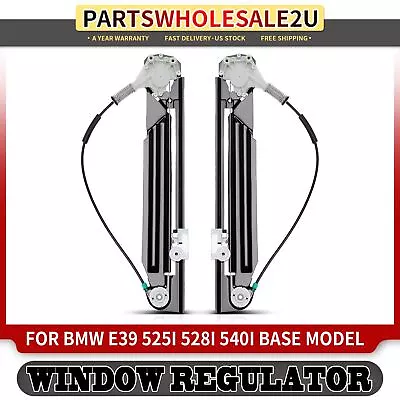 Rear Right & Left Window Regulators W/o Motor For BMW E39 525i 528i 530i 99-03 • $68.99