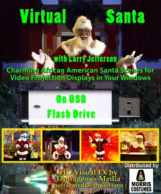 BLACK VIRTUAL SANTA ON USB Thumb Drive Flash Drive Larry Jefferson • $39.95