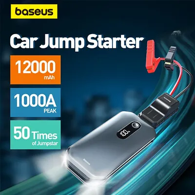 $79.99 • Buy Baseus Car Jump Starter 12000mah 1000A 12V Portable Emergency Power Bank Booster