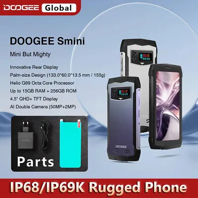 4.5'' DOOGEE Smini IP68 Phone 50MP Octa Core 8GB+256GB Innovative Rear Display • £169.29